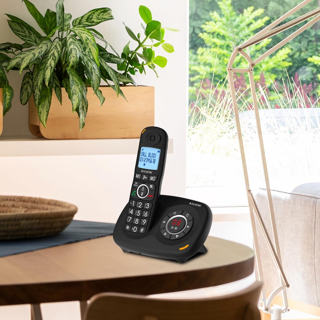 ALCATEL XL 595 B Voice Black mit Anrufbeantworter, Telefon für Senioren mit Blockierung unerwünschte
