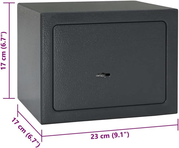 vidaXL Safe Box mit Schloss Dunkelgrau 23 x 17 x 17 cm Stahl, Heimarbeitsplatz Safe, robuster Sicher