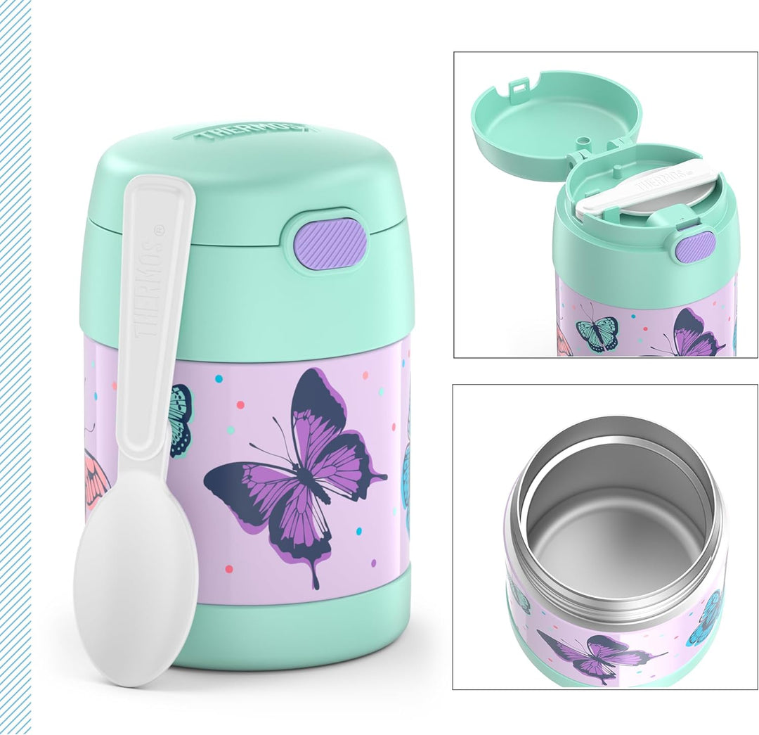 RMOVR THERMOS kids FUNTAINER FOOD JAR 0,30l, butterflies, Thermobehälter für Essen mit Löffel für Ki
