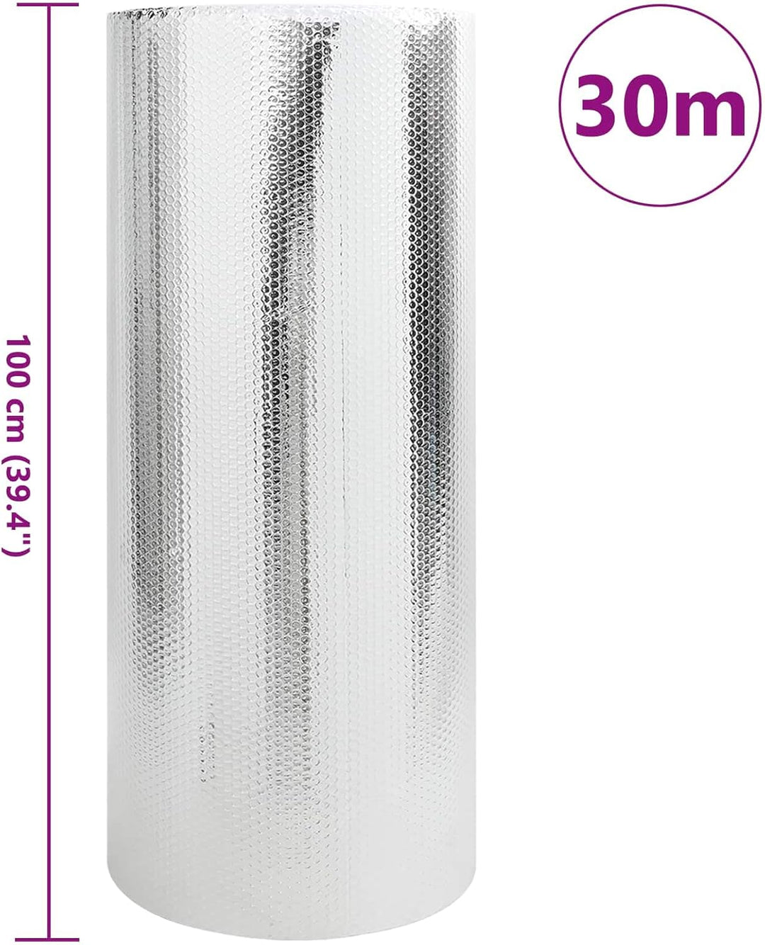 vidaXL Heizkörper-Reflektorfolie Silber 30 x 0,6 m Polyethylen, Heizkörperreflektor für Wohnzimmer,