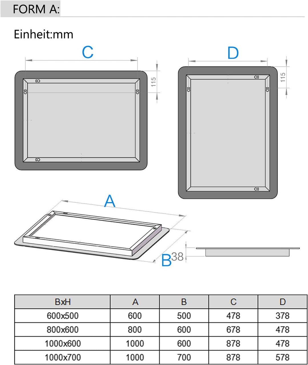 MIQU LED Badspiegel mit Beleuchtung 120x70 cm Badezimmerspiegel, Bad Gross Spiegel mit Touch Weiss 6