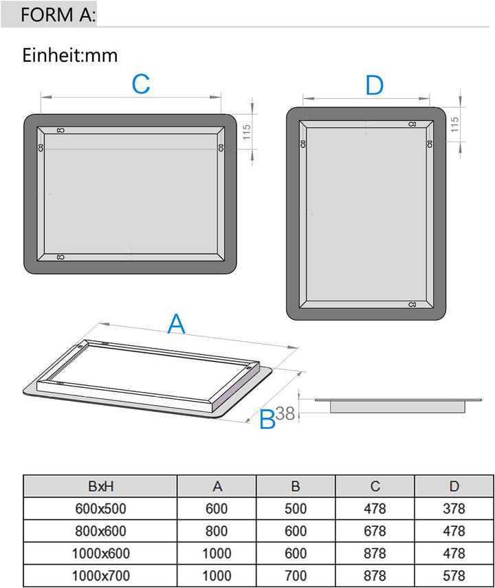 MIQU LED Badspiegel mit Beleuchtung 120x70 cm Badezimmerspiegel, Bad Gross Spiegel mit Touch Weiss 6