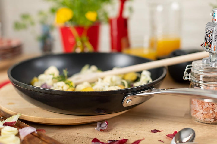 KUHN RIKON Easy Pro Bratpfanne beschichtet, Aluminium, Induktion, 24 cm, Schwarz 24cm, 24cm