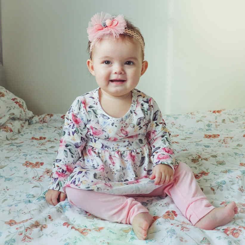 Baby Mädchen Outfits Mädchen Floral gedruckte lange Ärmel Top Hose 3pcs Kleidung Set für Baby Mädche