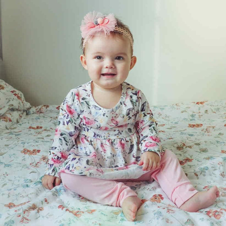 Baby Mädchen Outfits Mädchen Floral gedruckte lange Ärmel Top Hose 3pcs Kleidung Set für Baby Mädche