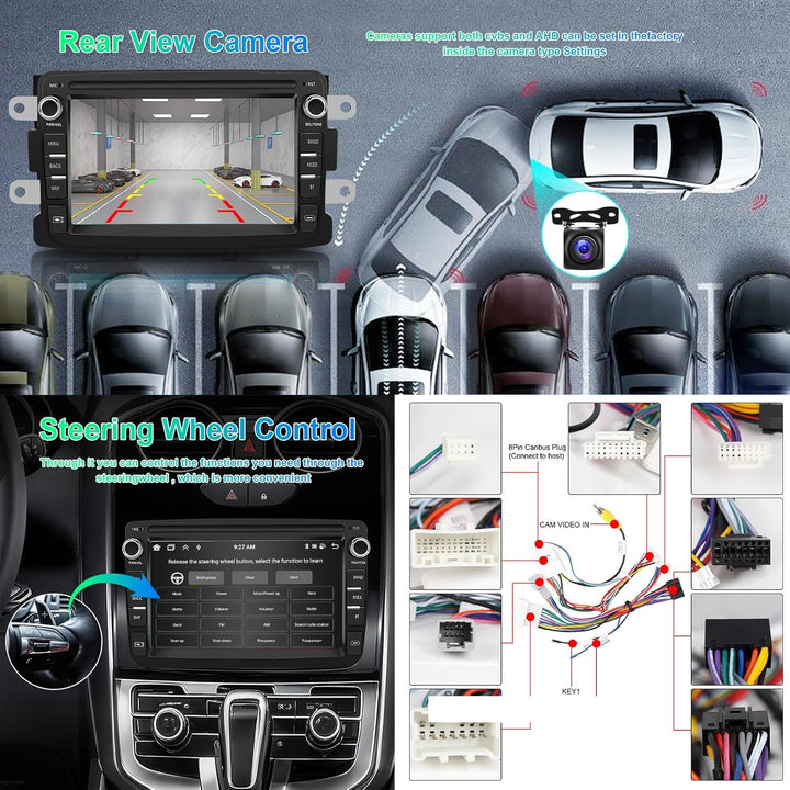 Hodozzy 8 Core 4G+64G Autoradio für Renault Dacia Logan Dokker Duster Sandero Lodgy Captur Symbol La
