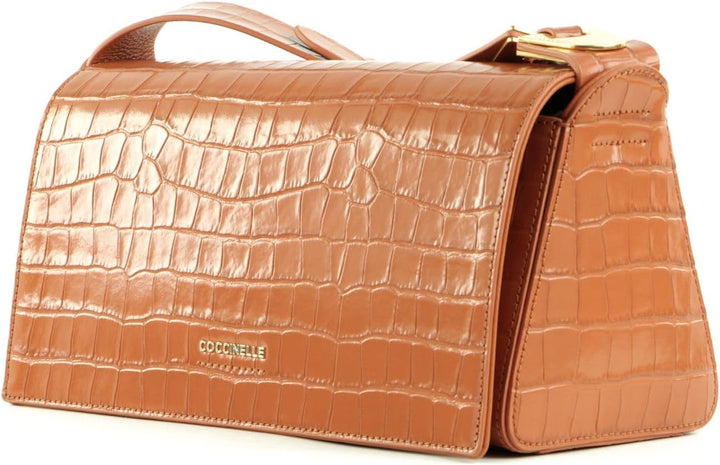 Coccinelle Josephine Croco Shoulder Bag Chestnut