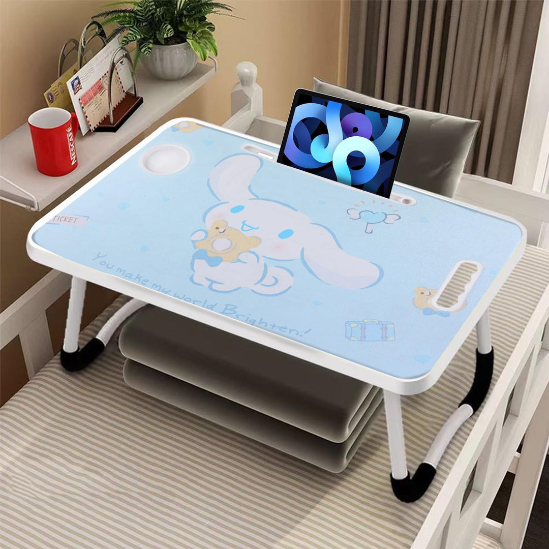 Laptop-Tisch Cartoon-Bilder,Tragbar Laptop Betttablett Tisch mit klappbaren Beinen & Getränkeschlitz