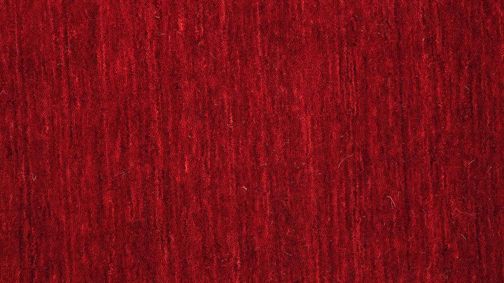 RUG PRINCE Wollteppich Gabbeh Uni 80x200 Handgewebt Läufer Rot Einfarbig Handarbeit Zimmer, Rot 80x2