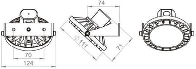 LED Flutlicht Laterne Fluter Lampen Leuchte LED NEU Lampe Beleuchtung IP 65 (Dunkelgrau 111mm 12W),