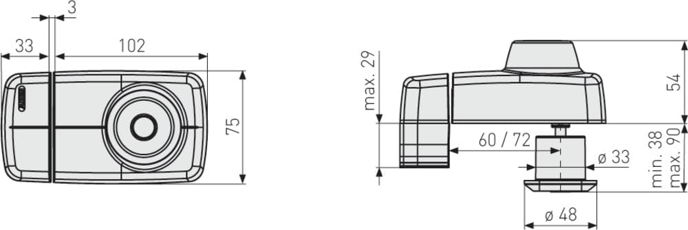 ABUS Tür-Zusatzschloss 7025 mit beidseitigem Zylinder, silber, 53272 Metall EK Silber, Metall EK Sil