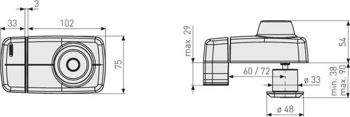 ABUS Tür-Zusatzschloss 7025 mit beidseitigem Zylinder, silber, 53272 Metall EK Silber, Metall EK Sil