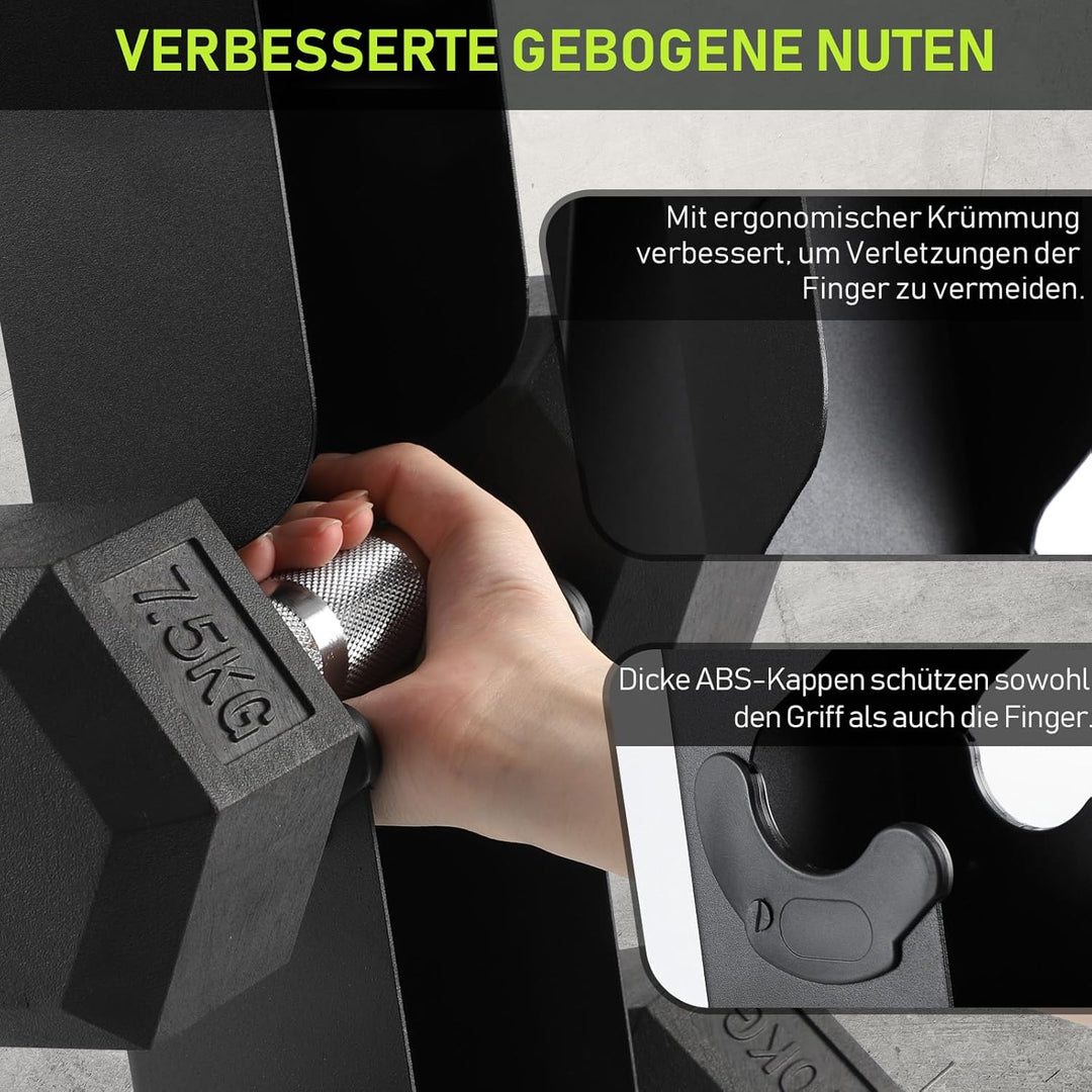 PhysKcal Kurzhantel Rack,Hantelablage für Kurzhanteln, Strapazierfähiger Stah,250kg/300kg Belastbark