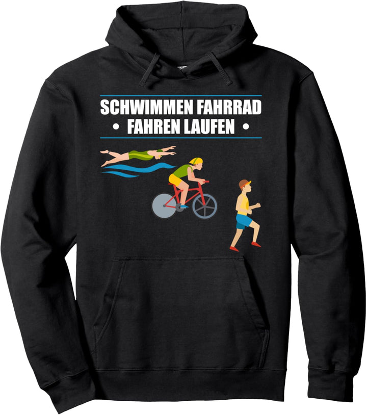 Schwimmen Fahrrad Fahren Laufen Triathlon Pullover Hoodie
