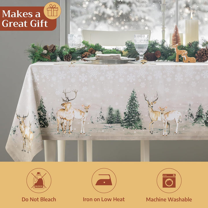 Maison d' Hermine Deer In The Woods 100% Baumwolle Tischdecke für Küche | Abendessen | Tischplatte |