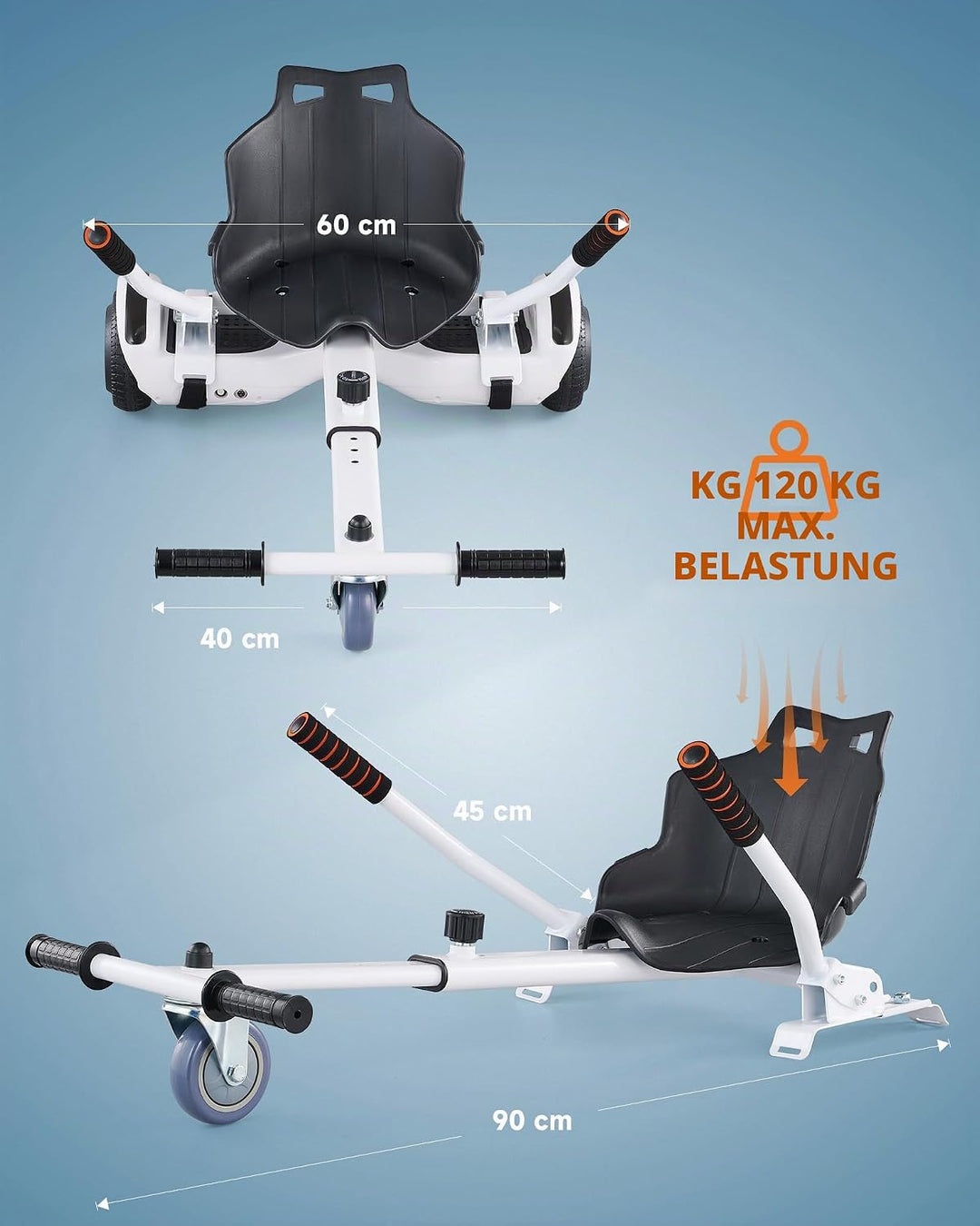 CO-Z Hoverboard Sitz Hoverkart Gokart Sitz für 6,5 Zoll 8,5 und 10 Zoll Hoverboards Sitzscooter Sitz