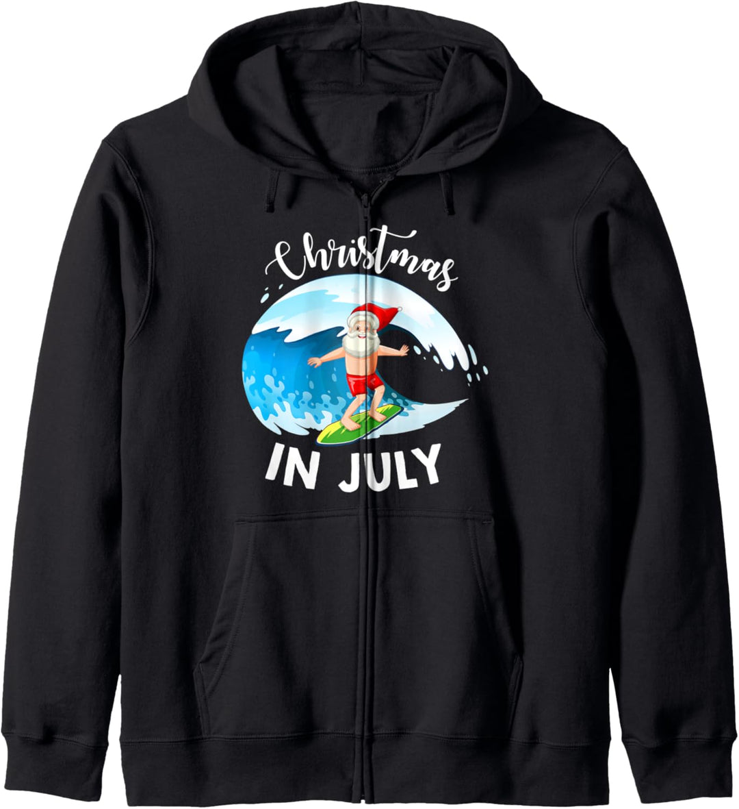 Christmas in July Santa Surfing Kapuzenjacke