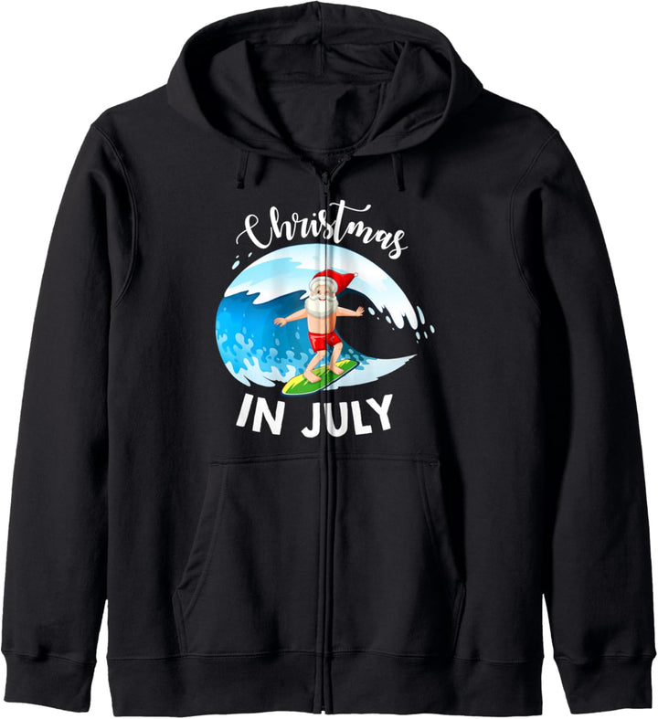 Christmas in July Santa Surfing Kapuzenjacke
