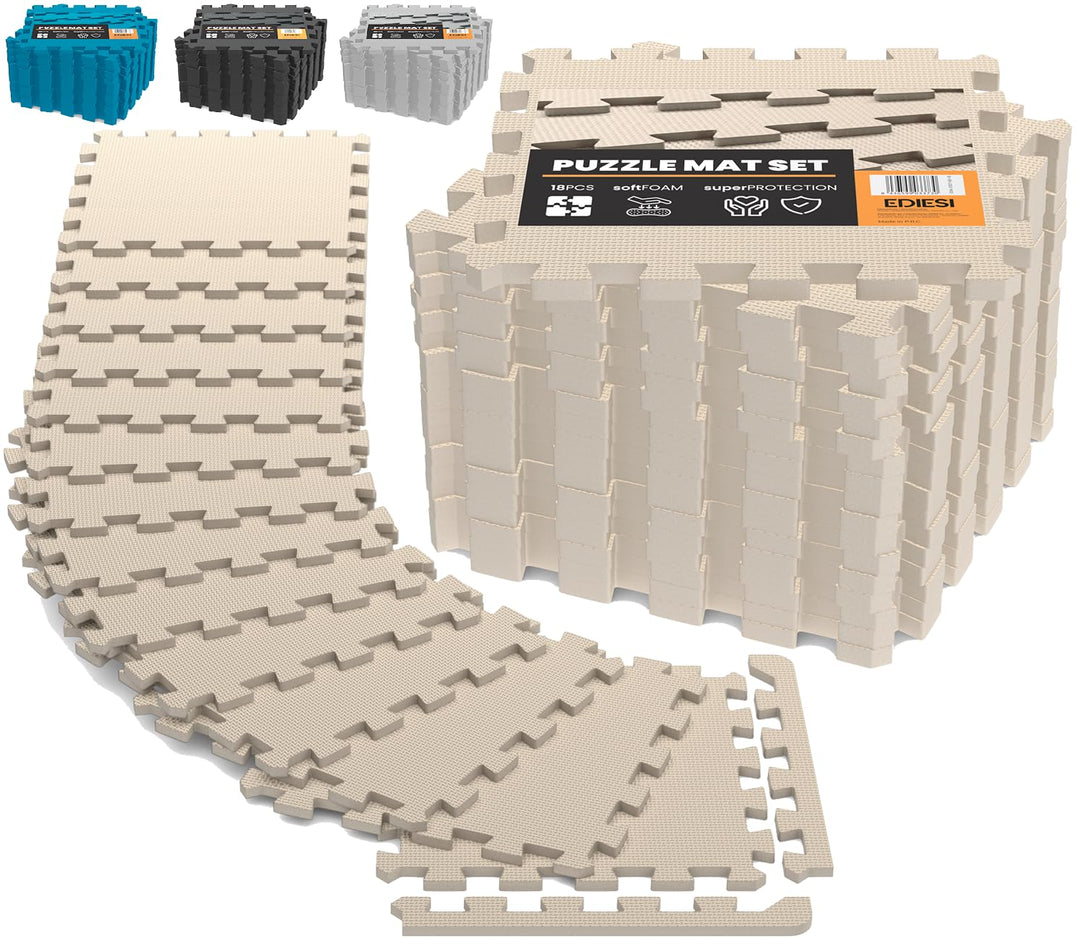 Ediesi, Bodenschutzmatte Fitness, Puzzlematte Boden, Pool Schutzmatte, Home Gym, Tatami, Gummimatte,