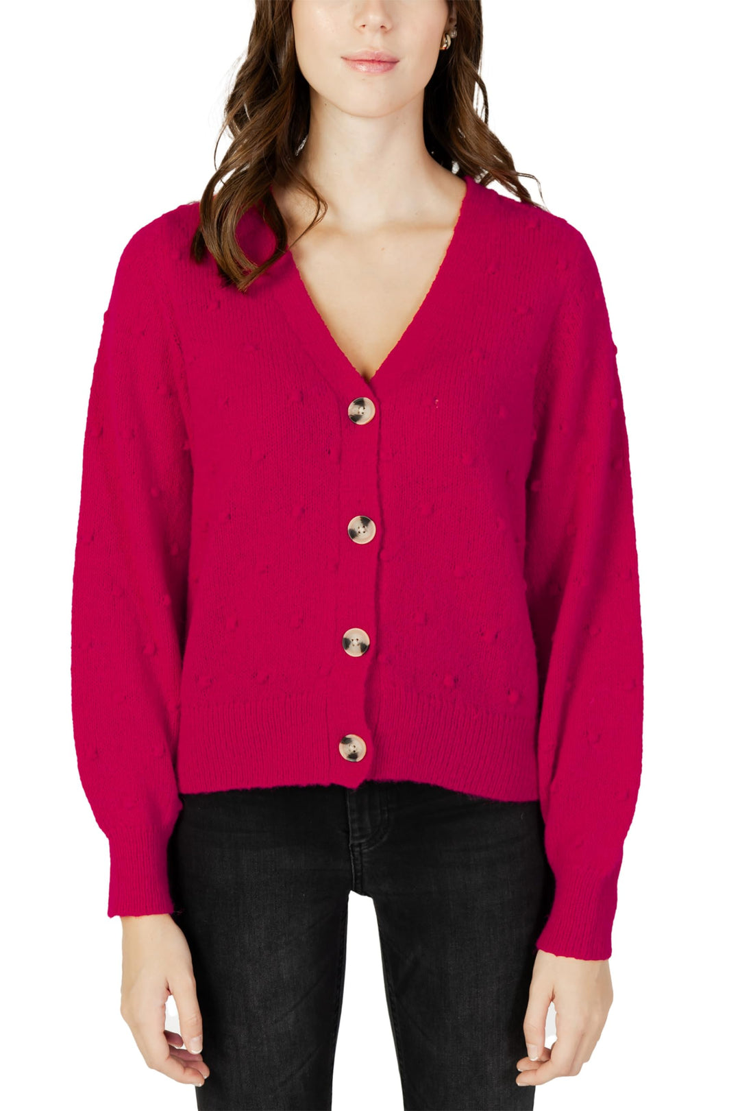 Vila Damen Vituli L/S Rev Knit Cardigan/Su/Pb Strickjacke, S Rosa