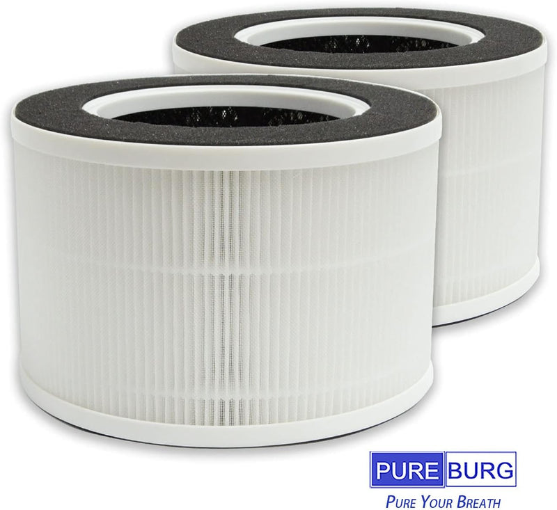 PUREBURG Ersatz-filter-kompatibel mit MEDION MD 19778 Luftreiniger, Aktivkohle und True HEPA,2-Pack