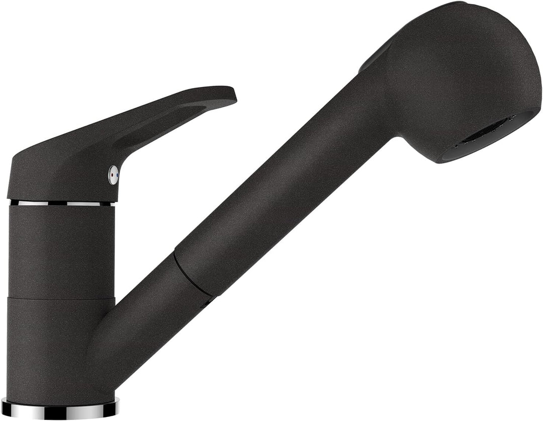 Schock 525122GON Küchenarmatur Cosmo Onyx – Schwarze Hochdruck Armatur mit ausziehbarer Schlauchbrau