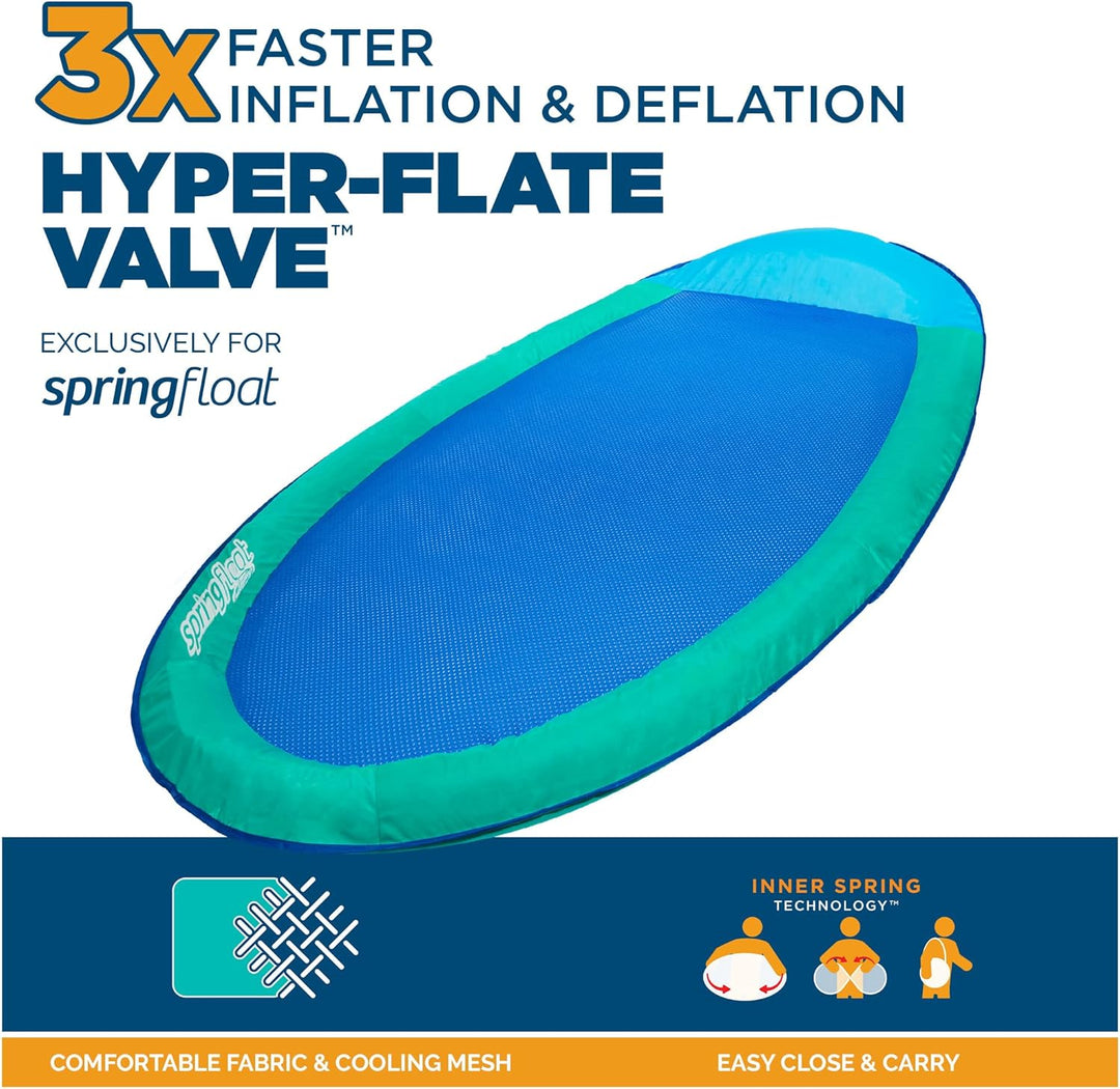 SwimWays Spring Float Premium Hammock Pool Lounger for Swimming Pool, Inflatable Pool Floats Adult w