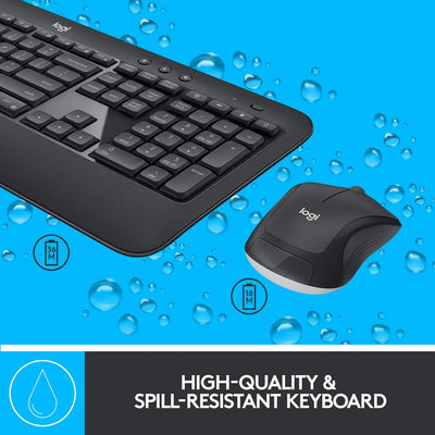 Logitech MK540 Advanced Kabellose Tastatur und Maus Combo für Windows, Skandinavisches QWERTY-Layout