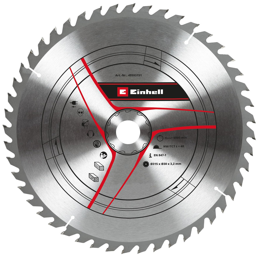 Original Einhell Kreissägeblatt 315x30 (Sägen-Zubehör, Ø 315 mm, Aufnahme 30 mm, 48 geschränkte Zähn