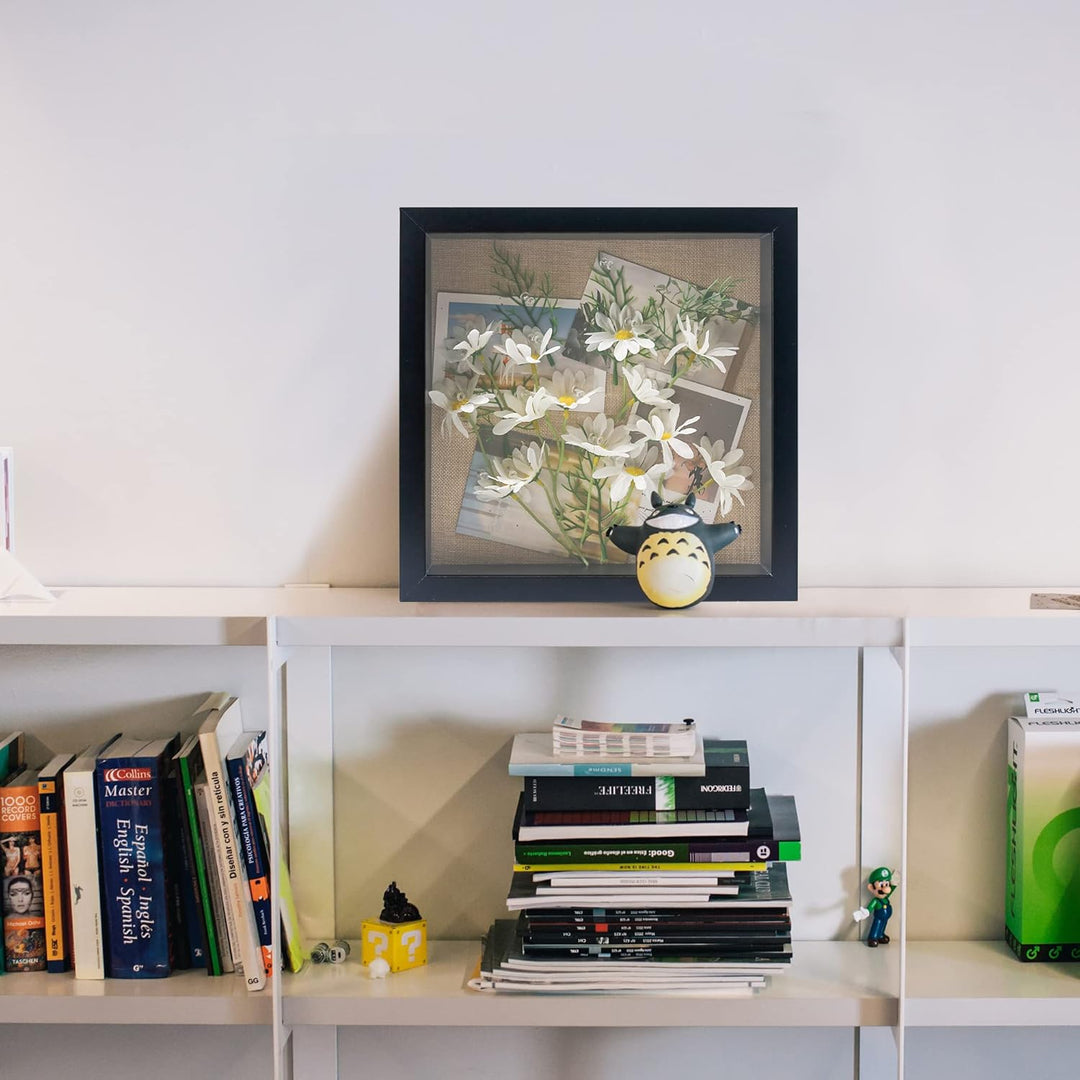 GraduatePro 3D bilderrahmen 30x30 zum befüllen gross schaukasten Wand für Schwarz Objektrahmen Hochz