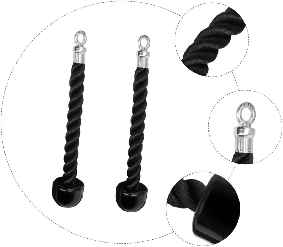 Supvox 2 Stück Trizepsseil Mit Robustem Befestigungsclip Schwarzes Fitness Seilgriff Hochleistungsfä