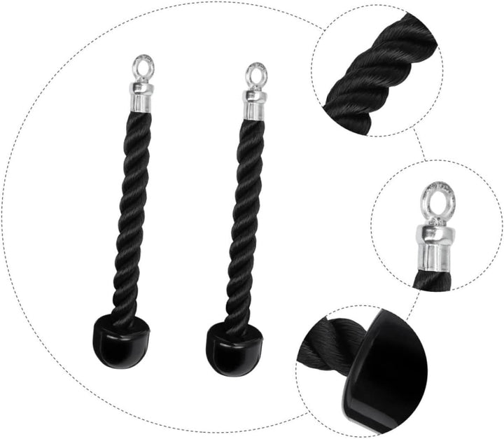 Supvox 2 Stück Trizepsseil Mit Robustem Befestigungsclip Schwarzes Fitness Seilgriff Hochleistungsfä