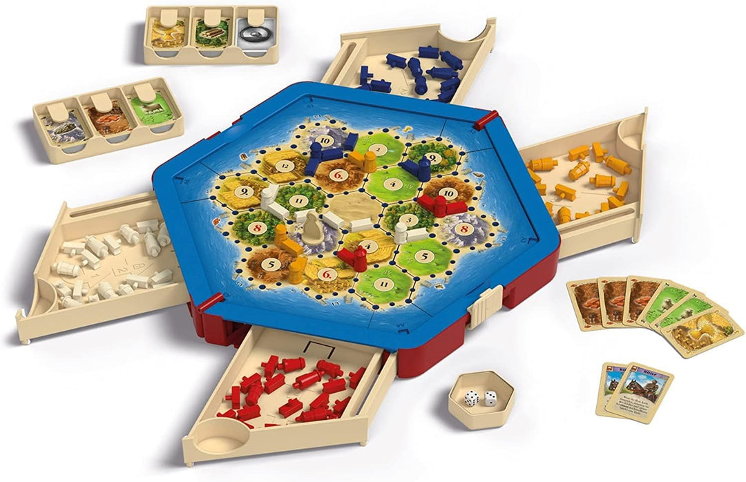 KOSMOS 693138 Catan - Das Spiel Kompakt, Siedler von Catan als Reisespiel für unterwegs im praktisch