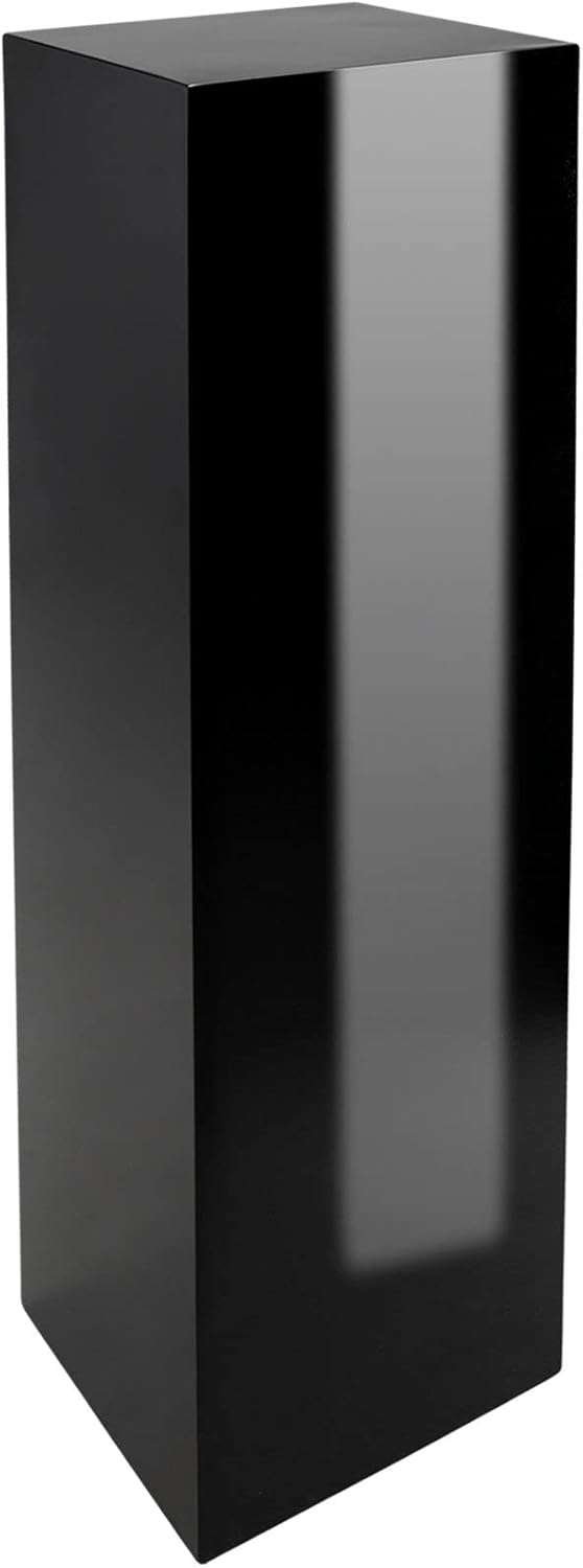 Vivanno Podest Deko-Säule Stele Blumenständer Fiberglas Schwarz Hochglanz 30x30x100 30x30x100 cm Sch