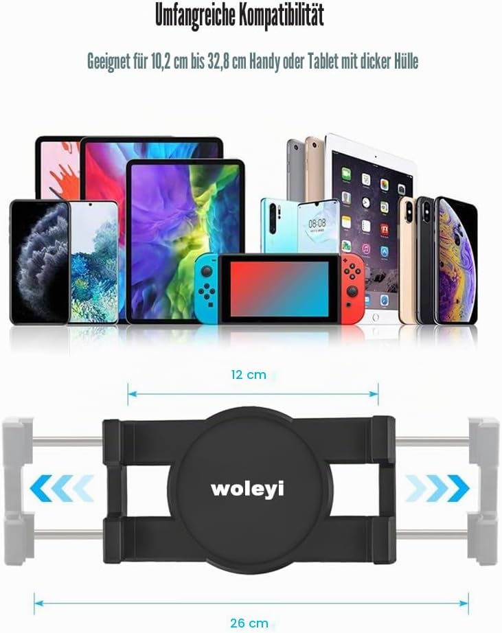 Spinning Bike Tablet Halterung, woleyi Ultra Stabile Laufband Tablet Halter, Indoor Lenker Heimtrain