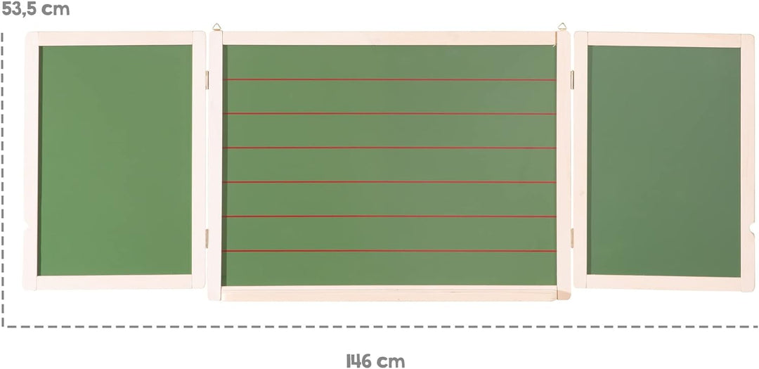 roba Tafel, Hängetafel faltbar, mit Maltafel magnetisch weiss, Kreidetafel liniert, Tafellack Hänget
