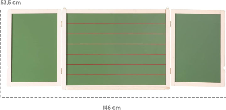 roba Tafel, Hängetafel faltbar, mit Maltafel magnetisch weiss, Kreidetafel liniert, Tafellack Hänget