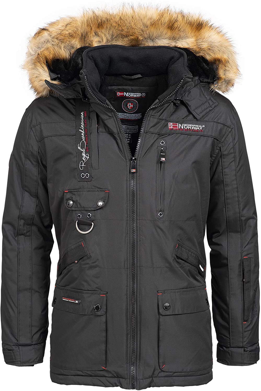 Geographical Norway 25F13 Belucha Herren Parka Schwarz Gr. L