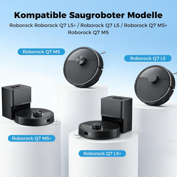 25 Stück Zubehör Set für Roborock Q7 L5+ / Q7 L5 / Q7 M5+ / Q7 M5 Saugroboter, Ersatzteile mit 1 Hau