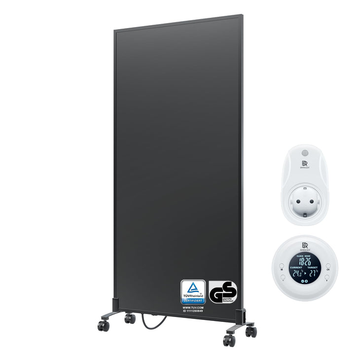 BR Bringer Infrarotheizung Standgerät - 1000 Watt - Energiesparend - Mobile Elektroheizung mit Stand