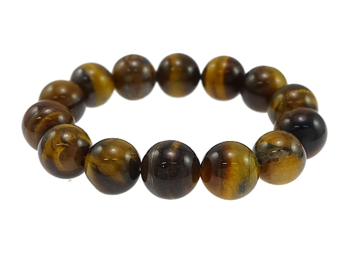 Vifaleno Tigerauge Edelstein Armband, natürlich, 12 mm Durchmesser