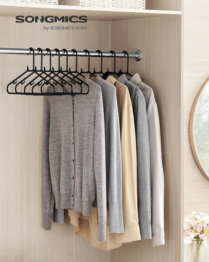 SONGMICS Kleiderbügel Kunststoff, 100er Set, Bügel platzsparend, leichtgewichtig, für Hosen, Jacken,