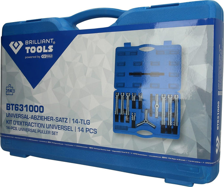 BRILLIANT TOOLS BT631000 Universal-Abzieher-Satz, 14-tlg [Powered by KS TOOLS]