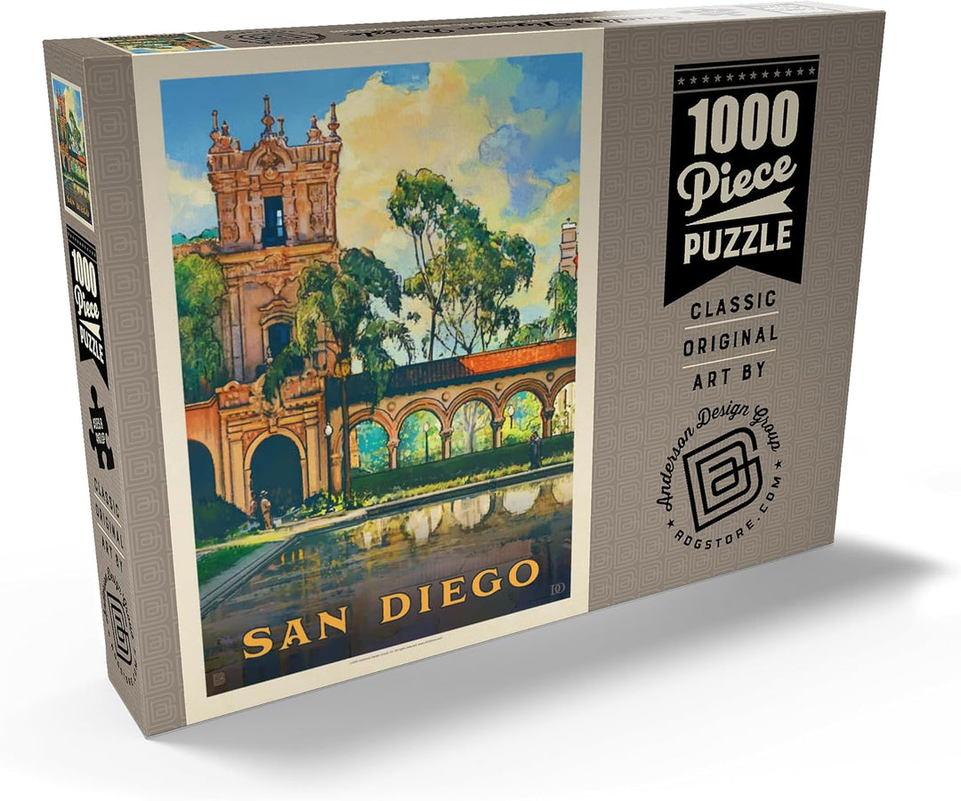 San Diego, CA: Balboa Park, Vintage Poster - Premium 1000 Teile Puzzle - MyPuzzle Sonderkollektion v
