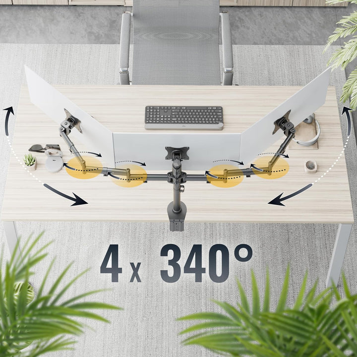 RICOO Monitorhalterung 3 Monitore Monitorarm für 13-27 Zoll Monitor Halterung Tisch Arme für Compute