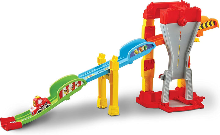 Vtech TUT TUT Baby Flitzer - 4-in-1-Rampe – Autorampe Spielset mit 4 Aufbaumöglichkeiten und Rennaut