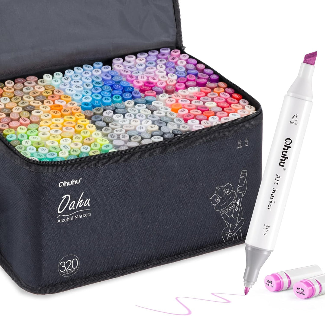 Permanent Marker Stifte, Ohuhu 320 Farben Doppel Spitzen Marker Pen, Sketch Twin Markierungen Textma