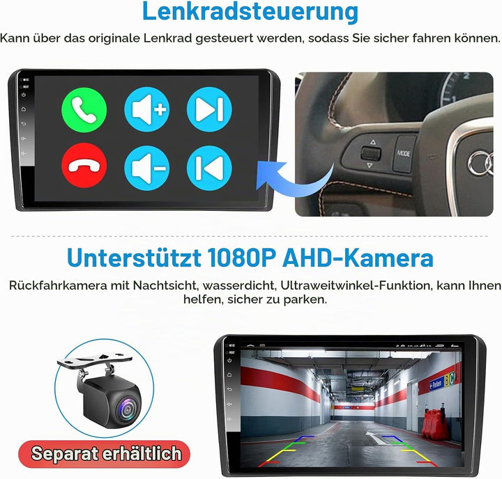 Android Autoradio Wireless CarPlay Wireless Android Auto für Audi_A3 S3 RS3 2GB+32GB 9 Zoll QLED Bil