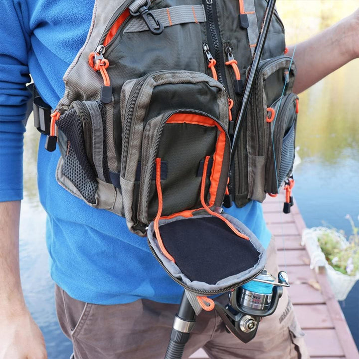 Raprance Angelweste für Männer und Frauen, Outdoor-Aktivitäten, Fliegenbarsch, Angelweste, Rucksack