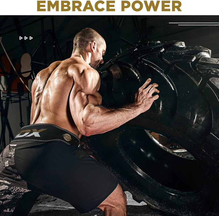 RDX 4” Gewichthebergürtel Leder, 10 Verstellbar Löcher Trainingsgürtel Schnalle, Powerlifiting Fitne